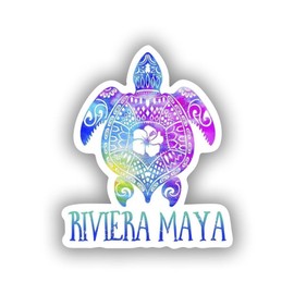 Stickers for Everyone Sticker Riviera Maya Meico Tie Dye Sea Turtle Vacation Decal for Car Truck Bumper Laptop Vinyl Window Wall US.