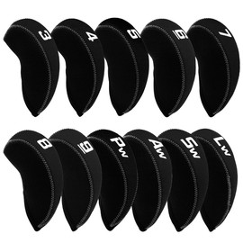 Golf Iron Covers, Golf Iron Head Covers, 11pcs Golf Headcovers Irons Neoprene Golf Iron Head Covers Iron Covers for Golf Threaded Iron Head Covers for Srixon Callaway Titleist Pins for Men and Women