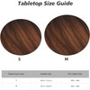 BOXIMIAO Walnut Wood Grain Round Tablecloth with Elastic Edge Table