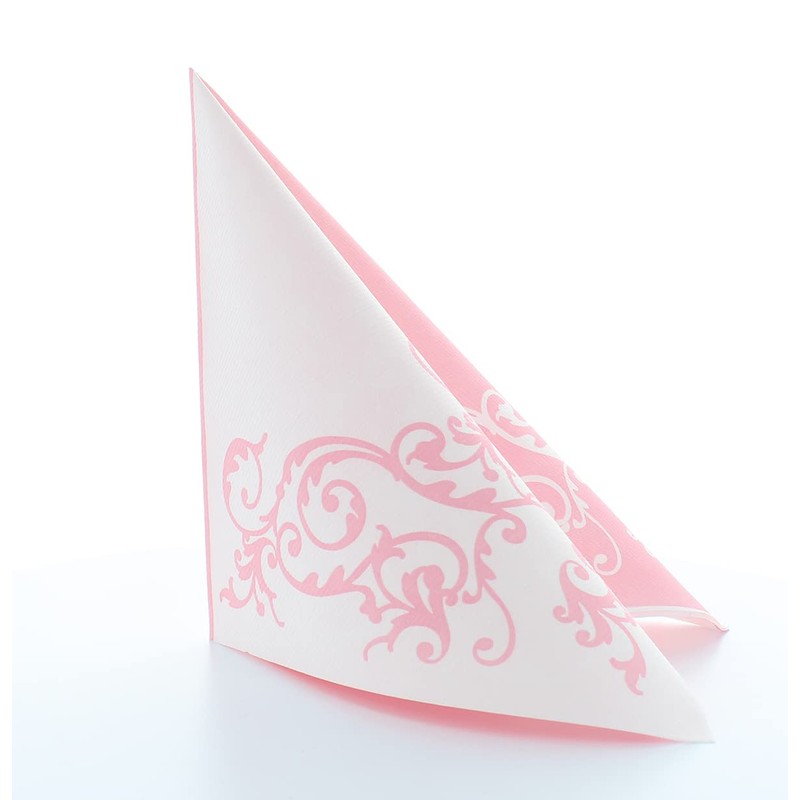 Napkins "Pomp" Airlaid Pack of 50 Rose / White