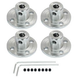 Hordion 4mm Flange Shaft Coupling Connector, Rigid Flange Coupling Model Coupler Shaft Axis Fittings for DIY RC Model Motors, 4 Pack