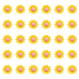 CoCud Mini Resin Flower, 0.22" Diameter, Miniature Tiny Flower Charm Dollhouse Yellow - (Applications: for Nail Art, Fairy Garden Dollhouse DIY Crafts Nail Jewelry Making), 100-Pieces