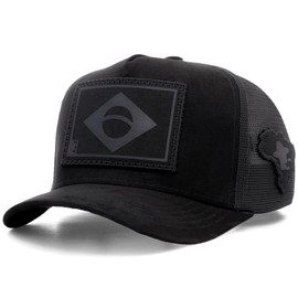 Sacudido's | Trucker Cap Brazilian Flag Snapback Hats, Adjustable, for Men and Women, Great for Hunting (US, Alpha, One Size, Black)