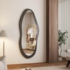 AAZZKANG Irregular Wall Mirror Full Length with Wood Framed Large