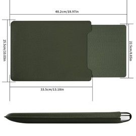 13.3-14 Inch Laptop Sleeve Padded Laptop Sleeve Thin Portable Versatile Laptop Bag Compatible with Laptop 2022 Pro 14"/2015 Pro 13.3"/2015 Air 13.3" -Dark Green