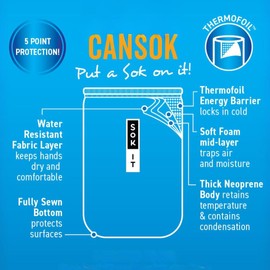 Sok It CanSok Sleeve for Beer & Soda Insulated Neoprene Cover (Happy Sharks, 12oz Can Sleeve)