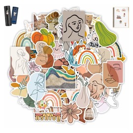 UTRUGAN 100 Pcs Boho Stickers Waterproof Graffiti Stickers Cute Trendy Aesthetic Stickers Vintage Scrapbooking Stickers Minimalist Abstract Line Art Decor for Water Bottle, Laptop, Phone, Skateboard