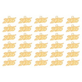 PATIKIL 2025 Graduation Tassel Charm, 30 Pcs Alloy 2025 Year Large Letter Charm for Graduation Tassel Graduation Cap Necklace Pendant DIY Key Making, Gold