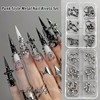JERCLITY Platinum Gunmetal Black Punk Style Nail Rivets Set 1
