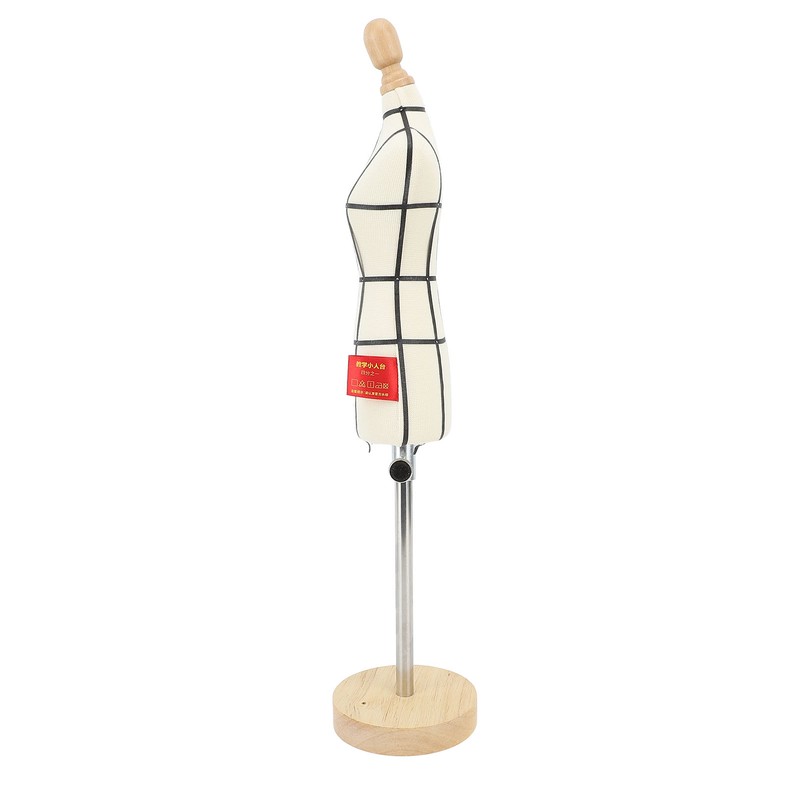 Miniature Dress Form with Stand Wood Base Sewing Mannequin Body