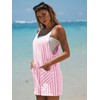 EXLURA Womens Summer Casual Sleeveless Romper Dress Loose Cotton Striped