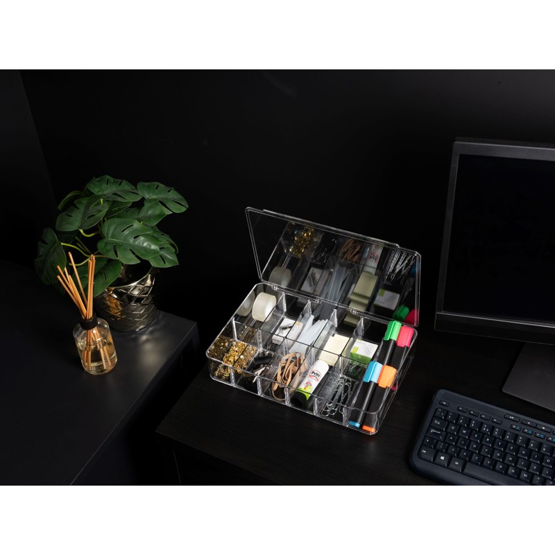 Addis Multi Compartment Clear Acrylic Make Up Cosmetic Craft Diy