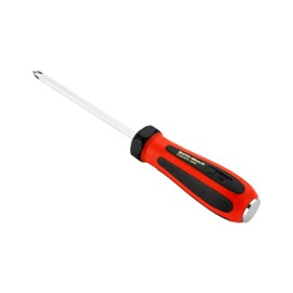 Jetech Strike Cap Go Through Screwdriver PH1x100mm, S2 Steel Phillips-Head Screwdriver with Striking Cap, Magnetic Tip, Ergonomic Soft Grip TPR Handle