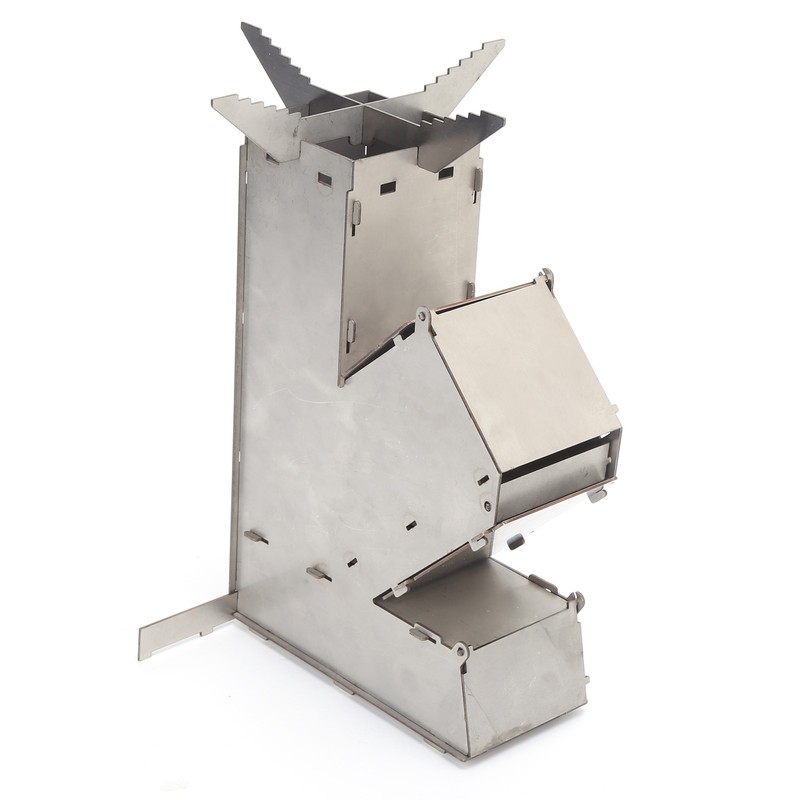 Rocket Stove Portable Durable Convenient Stainless Steel Detachable Backpacking Stove