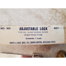 Knape & Vogt Adjustable Sliding Door Lock Zinc 3-3/8" 965 Bright Nickel Finish