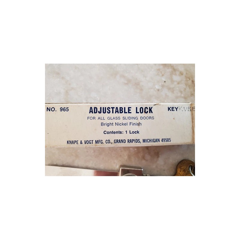 Knape & Vogt Adjustable Sliding Door Lock Zinc 3-3/8" 965