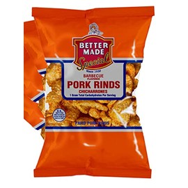 Better Made BBQ Flavored Pork Rinds Chicharrones - 8-Pack - 2.5oz Bags - 1g Carbs - Keto Friendly (BBQ) - Flavored Crispy Snacks, Family Owned Since 1930 - Lunch, Protein