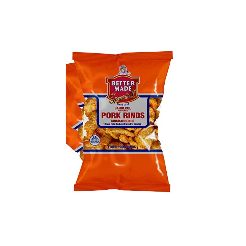 Better Made BBQ Flavored Pork Rinds Chicharrones - 8-Pack -