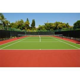 7x5ft Tennis Court Background Classic Red Track Green Ground Sport Net