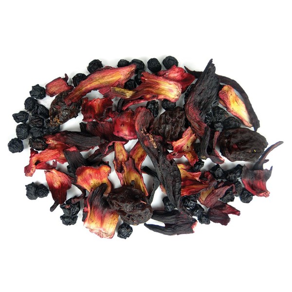Black Currant Hibiscus Herbal Fruit Tea - Caffeine Free Loose Leaf Bulk Herbs and Fruit - 5 Oz Pouch