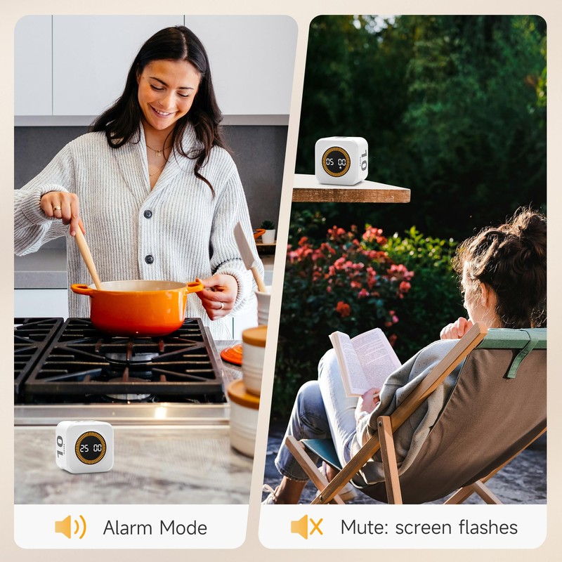Exlliy Rotating Productivity Timer 5, 25, 10, 50 Minutes Preset,