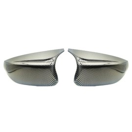 AtticZone Side Mirror Caps Covers Compatible with Infiniti Q50 Q60 Q70 QX30 2014-2022, Door Rear View Mirror Cap Replacement, Horn-style, Carbon Fiber Pattern