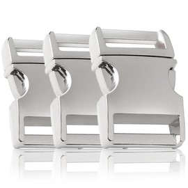 'Set of 3 3/4 Buckle/Clip Fastener Buckle/Strap Quick Release, High Quality Workmanship, Alloy Metal for Paracord Bracelets Cords 39 mm Deep 27 mm Size Large, Colour: Silver – Ganzoo