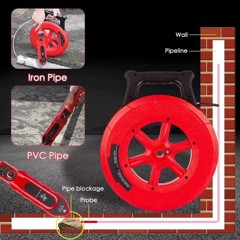 Pipe Blockage Detector, Water Pipe Locator Underground Diagnostic-Tool Wall Scanner