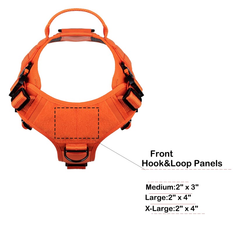 ICEFANG Tactical Dog Harness with 4X Metal Buckle,Working Dog MOLLE