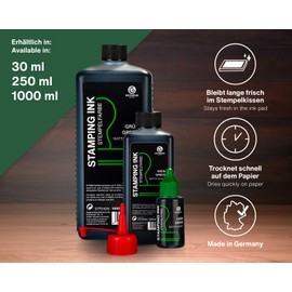 Octopus Fluids Stamp Ink, Refill Ink for Soaking Ink Pads and Automatic Stamps, 30 ml Stamp Paint, Green without Oil