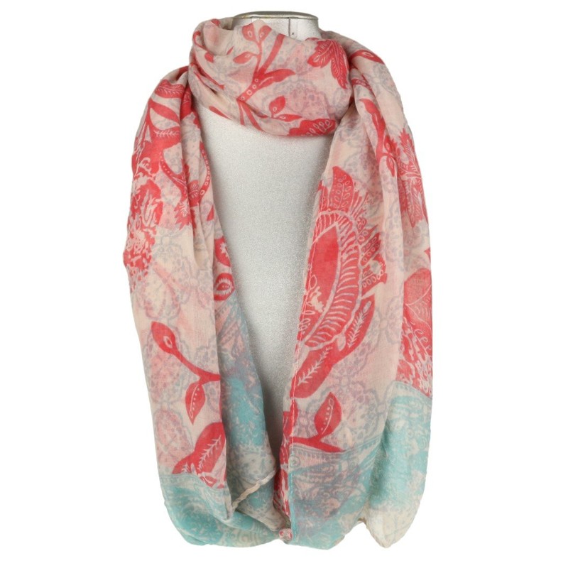 Girly Handbags Ladies Scarf One Size M Coral Red, coral