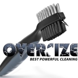 Mile High Life Golf Club Brush, Club Groove Cleaner with 2 Ft Retractable Extension Cord and Aluminum Carabiner, Golf Bag Accessories for Men and Women, Grey