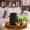 Ceramic Decorative Flower Vase, 7.7 Inch Rustic Distressed Pottery Farmhouse