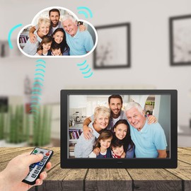 Digital Photo Frame 10.1 Inch with 16GB Card & Remote Control, IPS HD Digital Picture Frame with Music/Video Player/Calendar/Alarm, Digital Photo Frame Sd Card with USB Port, Gifts for Elders，Black