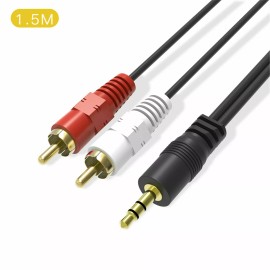 Unbranded 3.5mm Male to 2-RCA Plug 5FT, Aux Audio Headphone Jack Converter Adapter Cable