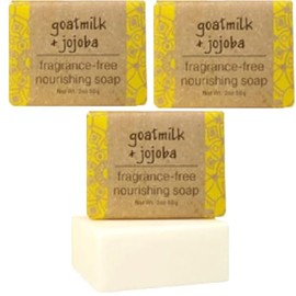 Greenwich Bay Trading Co. Fragrance Free Mini Bar Soaps, Goatmilk Jojoba, 3 Pack