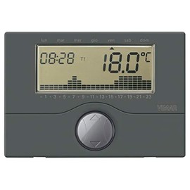 Cronotermostato a batt. parete antracite 01910.14