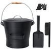 BRIAN & DANY Ash Bucket with Lid, 2.6 Gallon Fireplace