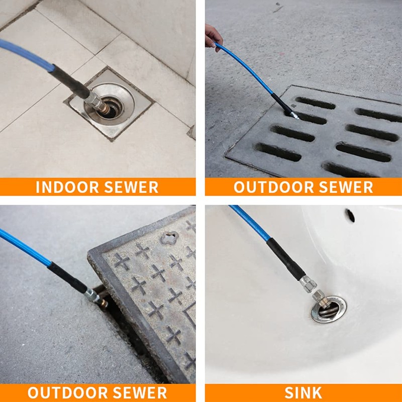 CHAVOR Pressure Washer Sewer Jetter Kit, 50 FT Hydro Drain