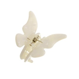 Vingtaine H7369-WH- Tortoise Shell Butterfly Mini Clip Hair Claw Cute Papillon Butterfly Hair Accessory White