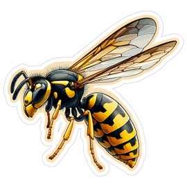 Wasp Sticker 4 Inch Wildlife Nature Cute Wasp Lover - Waterproof Animal Vinyl Decal for Laptop Water Bottle Car Tumbler - Durable Aesthetic Long-Lasting Stickers for Adults ID44990