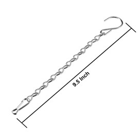 12 Pack 9.5 Inch Hanging Chain Garden Plant Hangers for Bird Feeders, Billboards, Bird Houses, Planters, Chalkboards, Lanterns, Wind Chimes, and Decorative Ornaments (Silver)