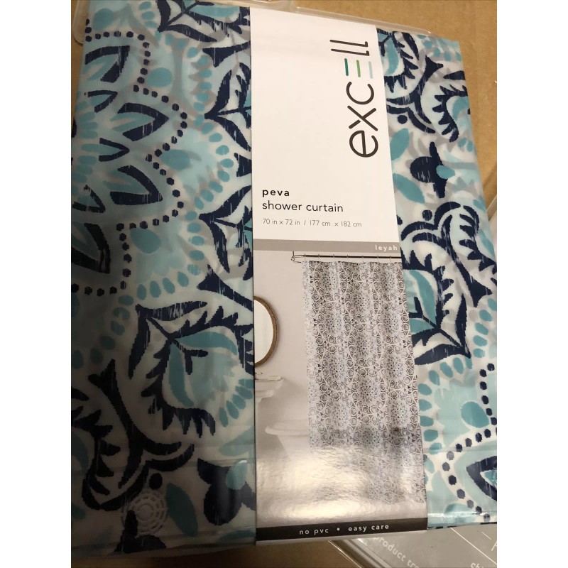 Excell 70 In X 72 In Peva Blue Shower Curtain
