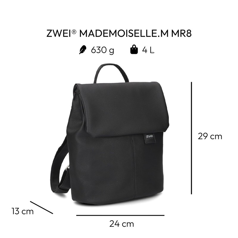 Zwei Unisex Backpack, Nubuck black