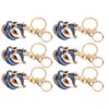 6pcs Lion Dance Keychains Cute Funny Exquisite Metal Rhinestone Chinese