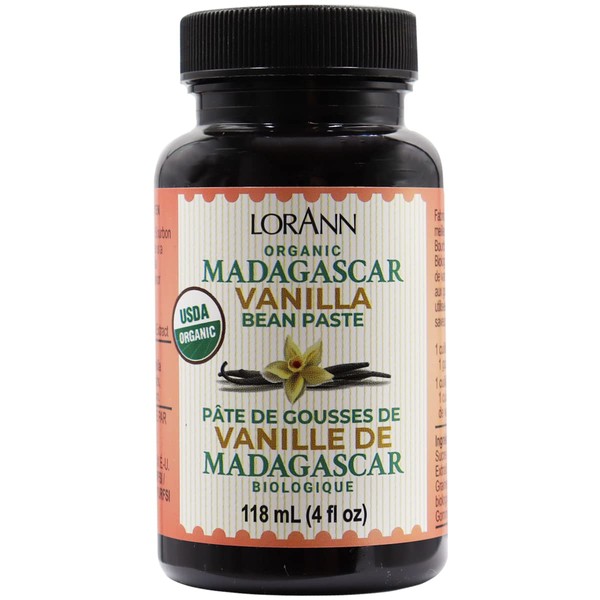 LorAnn Organic Madagascar Vanilla Bean Paste, 4 ounce