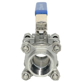 DAN SPEED NPT 3-Piece Stainless Steel SS304 Ball Valve, Industrial Grade, Blue Handle (1 inch)
