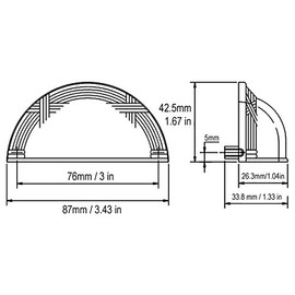 5 Pack Antique Copper Machined Kitchen Cabinet Drawer Hardware Ribbon & Reed Round Knobs/Cup Pulls 8863 (Cup Pull 3" (76MM))