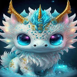 Dragon Diamond Painting Kits for Adults 5D Full Drill Rhinestone Pasted DIY Colorful Cute Dragon Diamond Art Painting for Home Wall Decor Supplies festival Gifts 30x40cm/11.81x15.75in-Dragon3