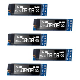 ALAMSCN 5PCS OLED Display Module 0.91 Inch IIC I2C OLED Screen Driver DC 3.3V-5V, White